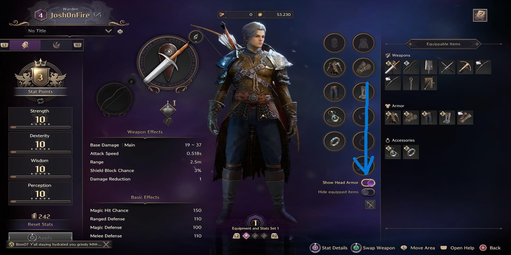 Show head armor slider in menu 