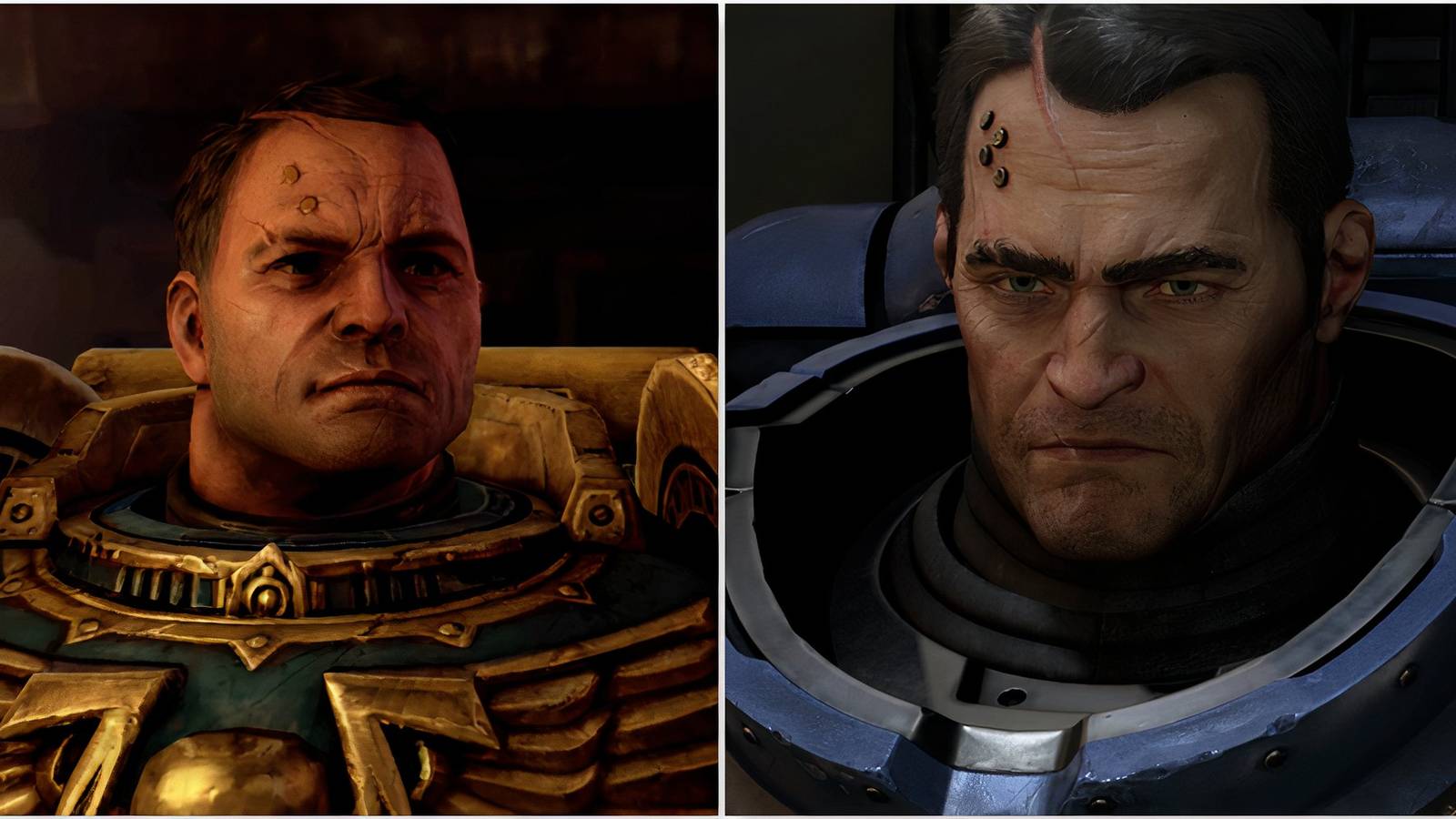 Titus in Warhammer 40,000 Space Marine and Titus in Warhammer 40,000 Space Marine 2