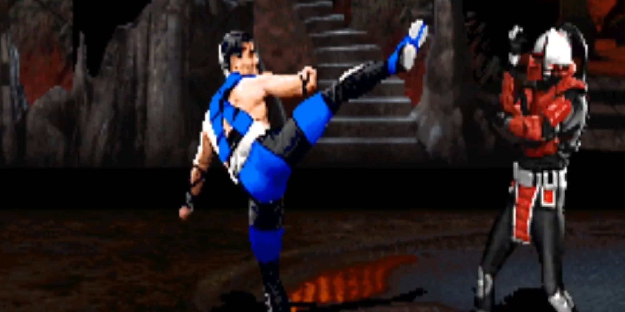 Sub-Zero fighting Sektor in Ultimate Mortal Kombat 3