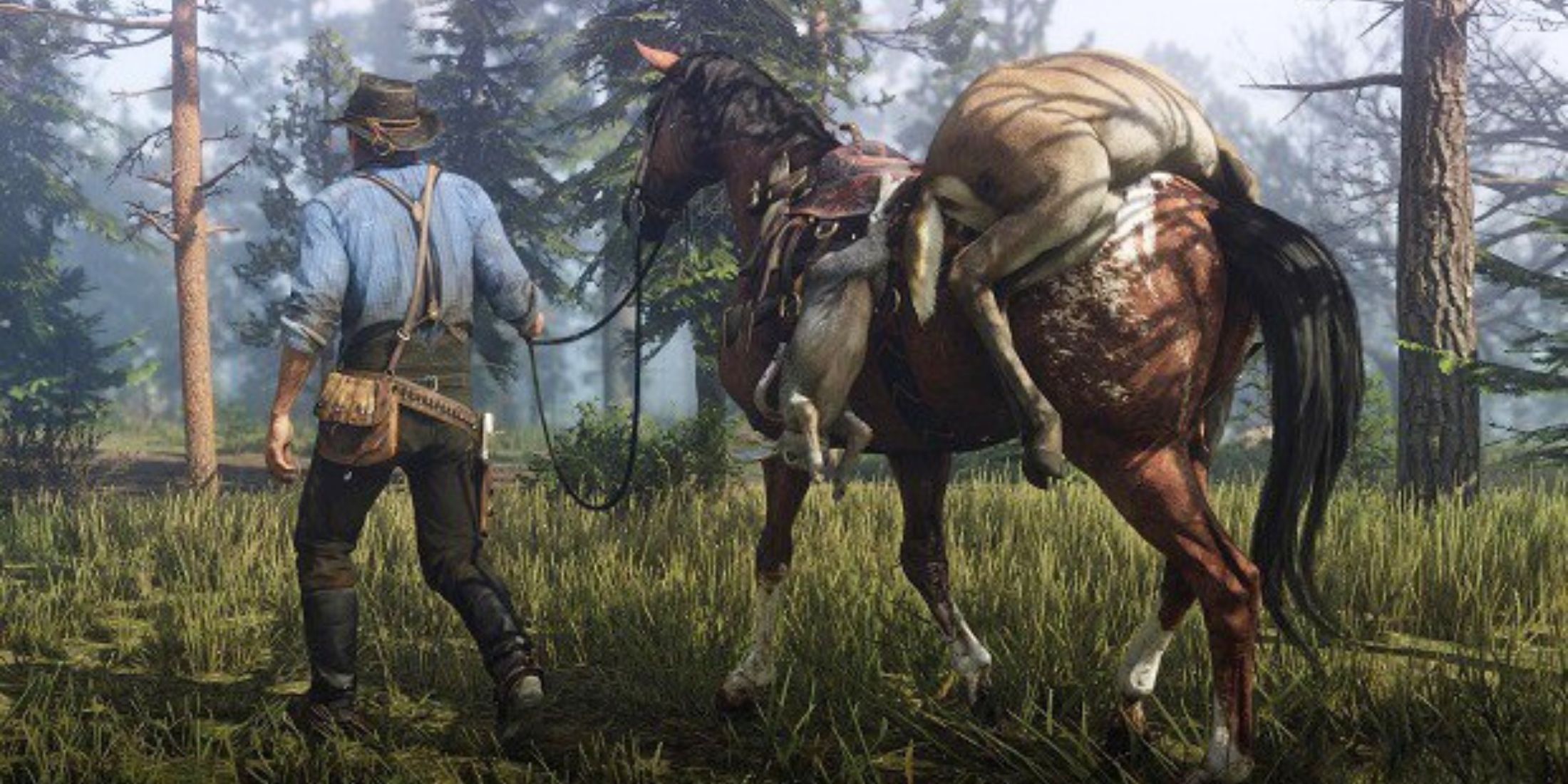 Red Dead Redemption 2 Player Faces a Nightmarish Glitch While Hunting