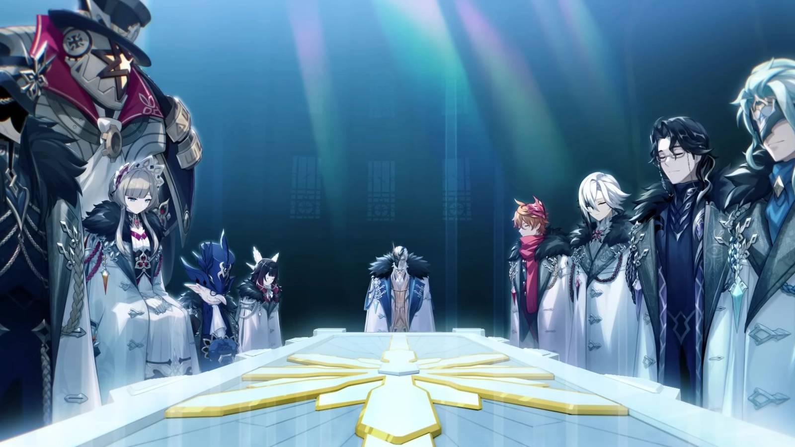 A screenshot from the Fatui Harbinger trailer from Genshin Impact