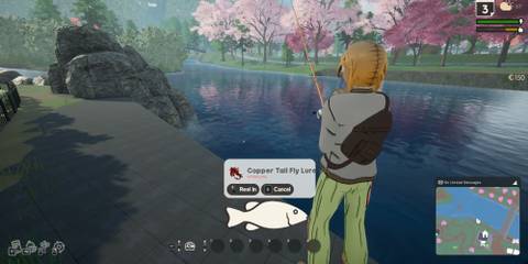 A player fishing in SunnySide