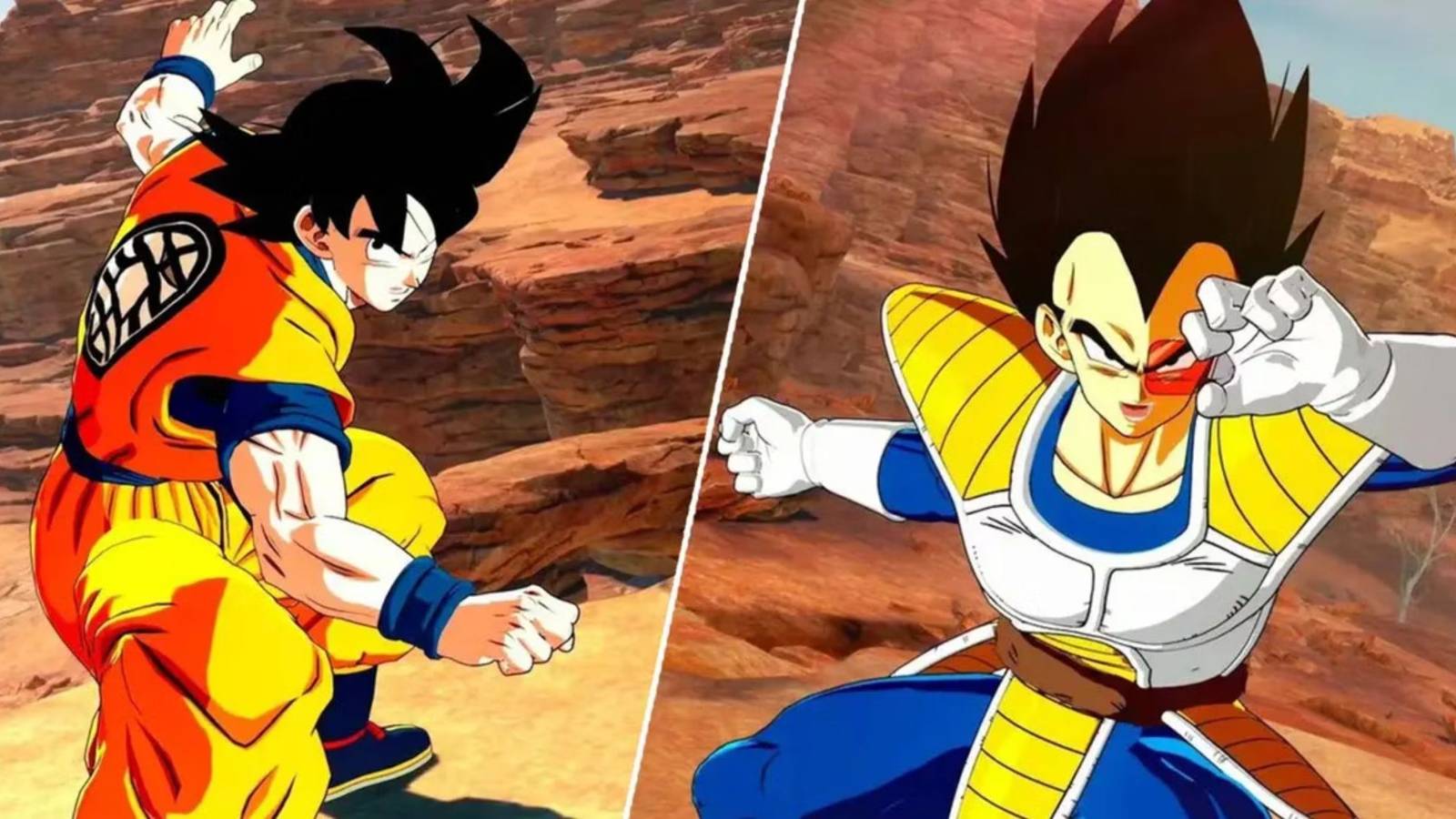 Screenshot of Goku and Vegeta in their Saiyan Saga forms. From Dragon Ball: Sparking Zero, highlighting how a future Dragon Ball game could get a lot out of focusing on one saga
