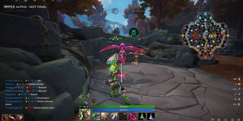 A player attacking a buff camp in Smite 2