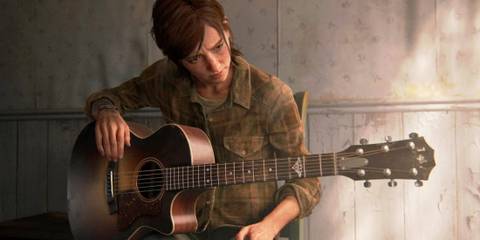 Ellie playing the guitar in end of The Last of Us Part 2