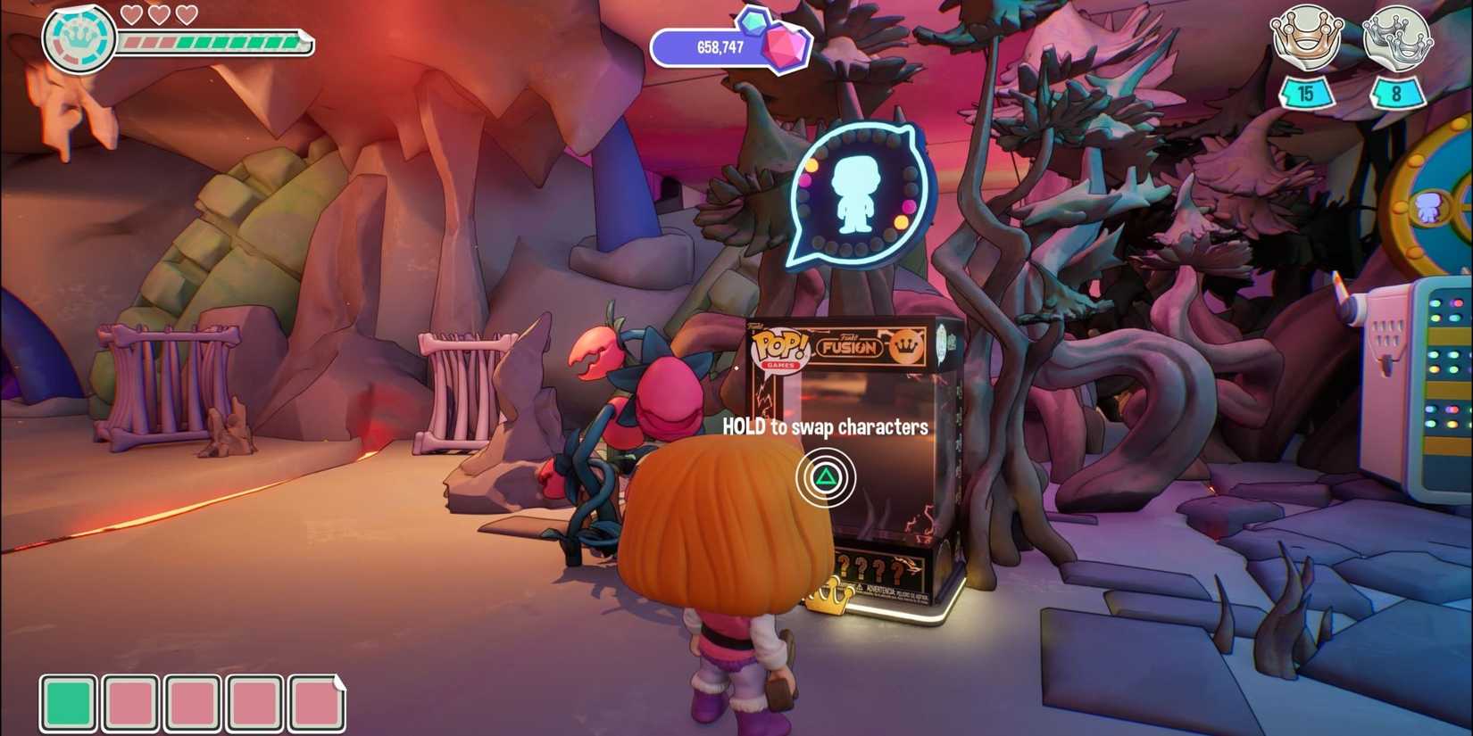 A player at the character selector in Funko Fusion