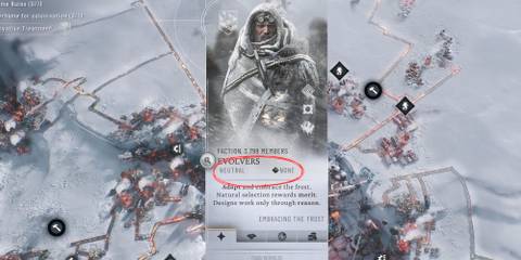 a screenshot of the evolver's faction card with fervor circled