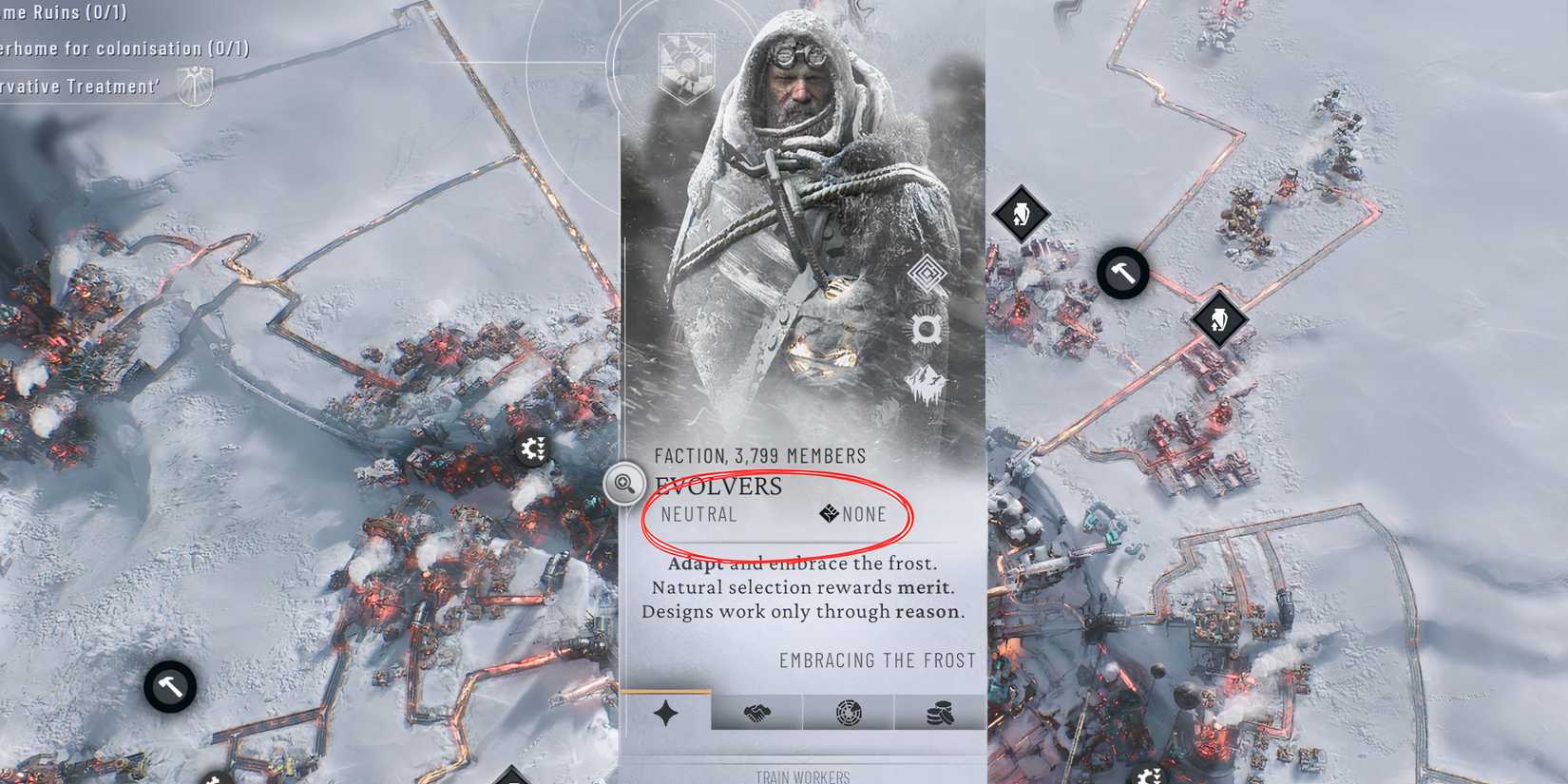 a screenshot of the evolver's faction card with fervor circled
