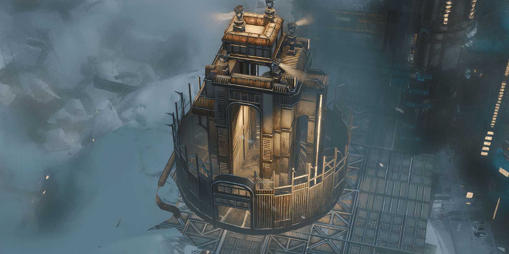 a close up of a prison building from Frostpunk 2