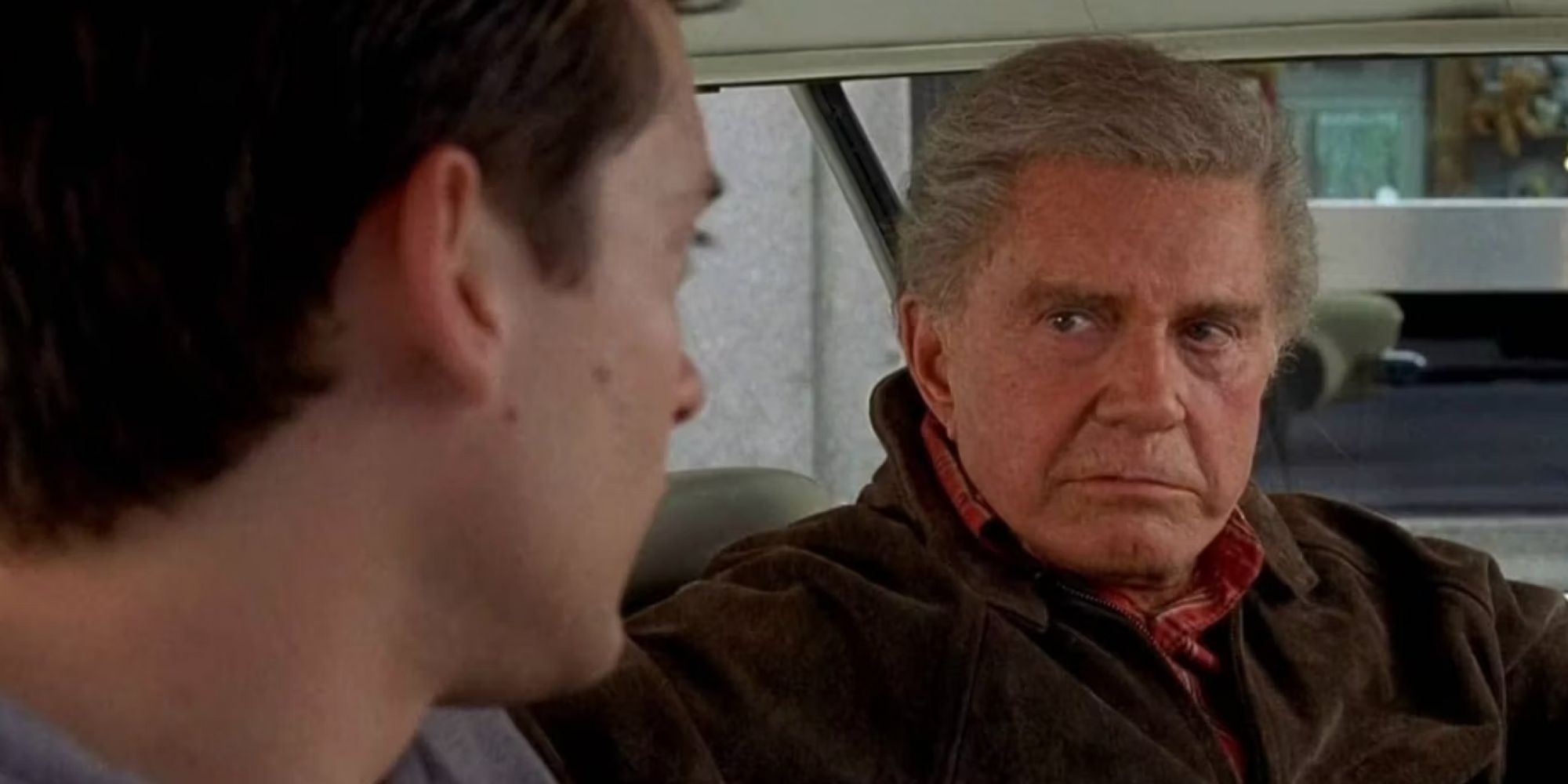 Uncle Ben talks to Peter Parker (Tobey Maguire).