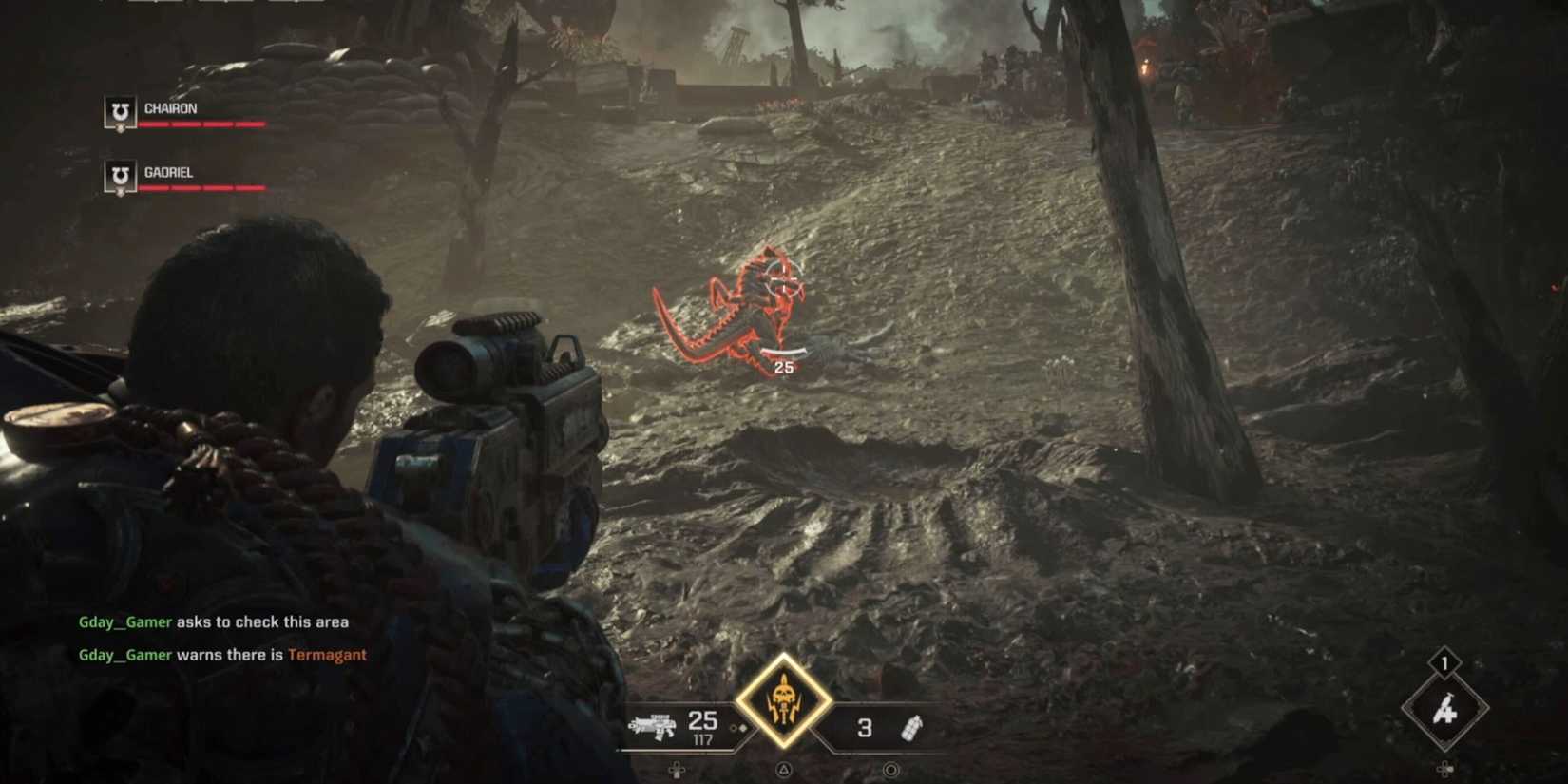 Titus marking a Tyranid in Space Marine 2