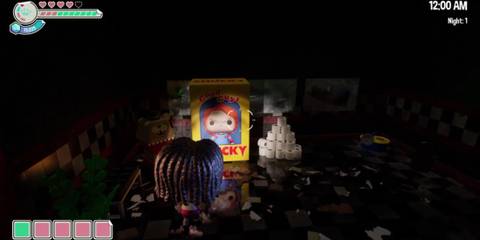 A Chucky box in the FNAF level of Funko Fusion