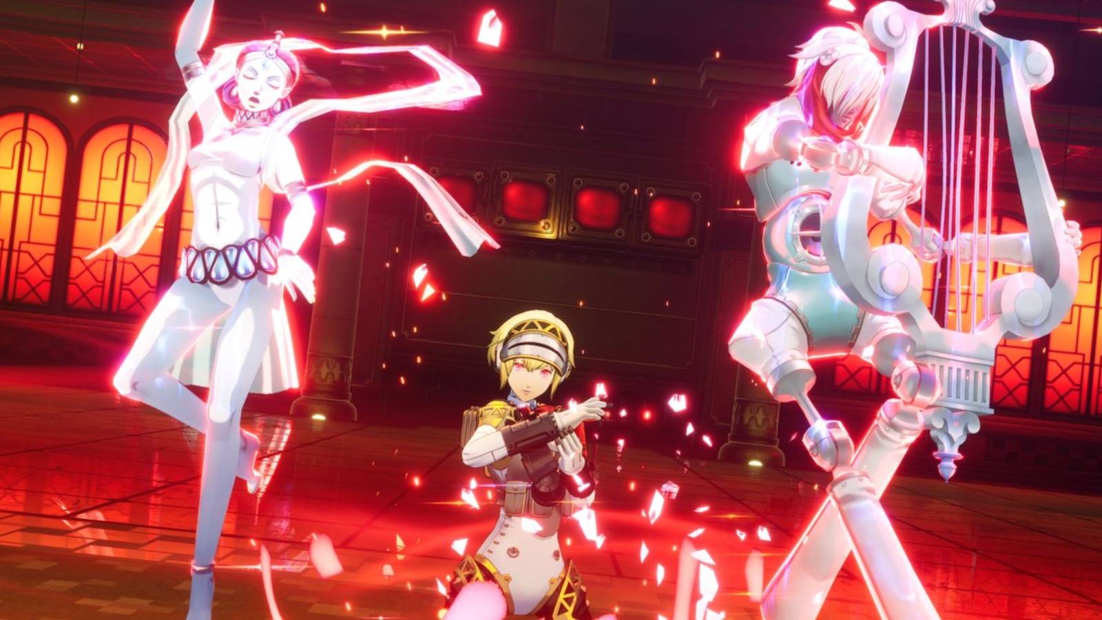 Aigis performing a Fusion Spell Theurgy in Episode Aigis: The Answer, the DLC epilogue of Persona 3 Reload