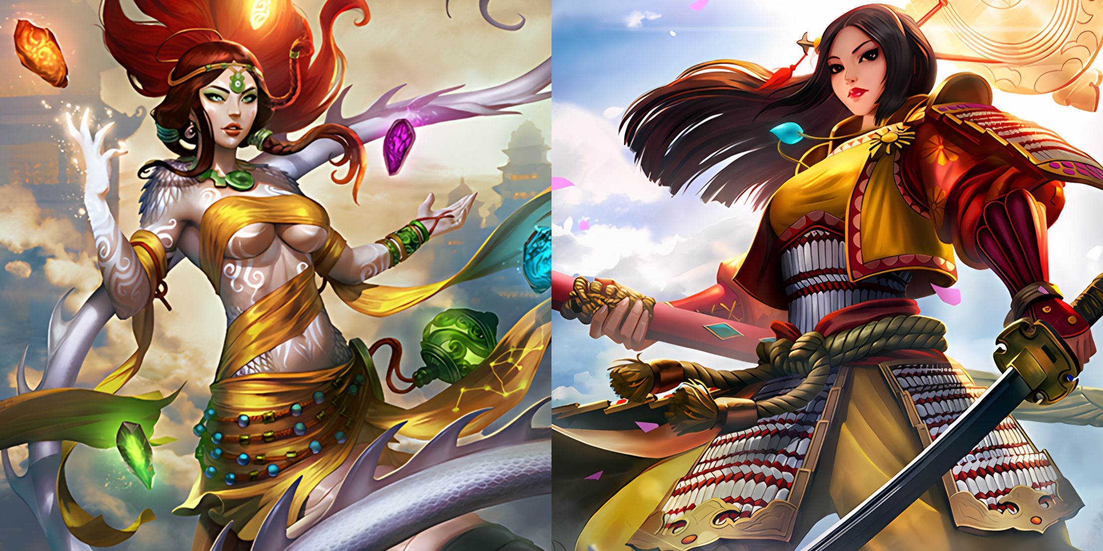 Nu Wa and Amaterasu from Smite 2