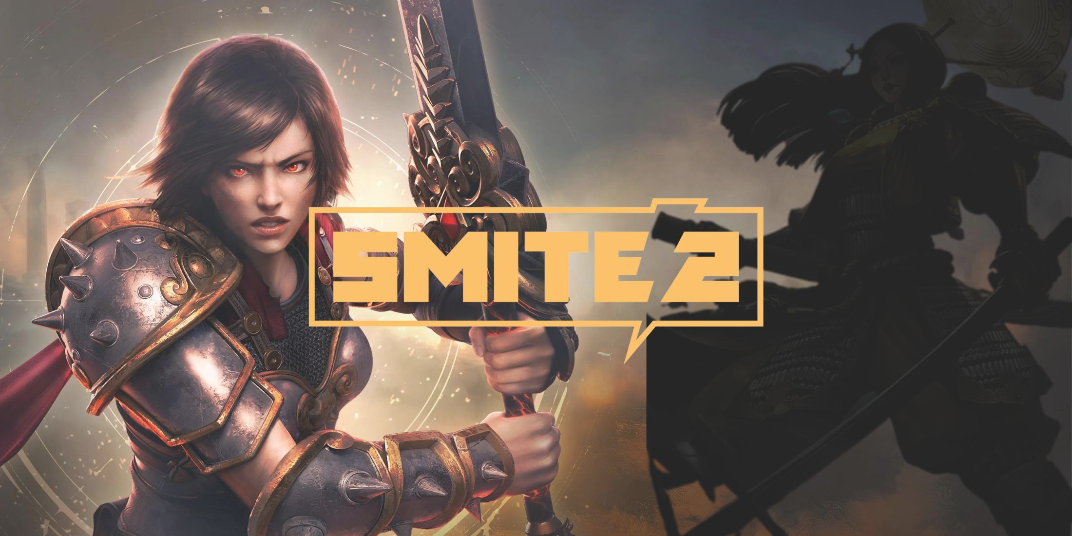 Smite 2's Bellona next to a silhouette of a mystery character