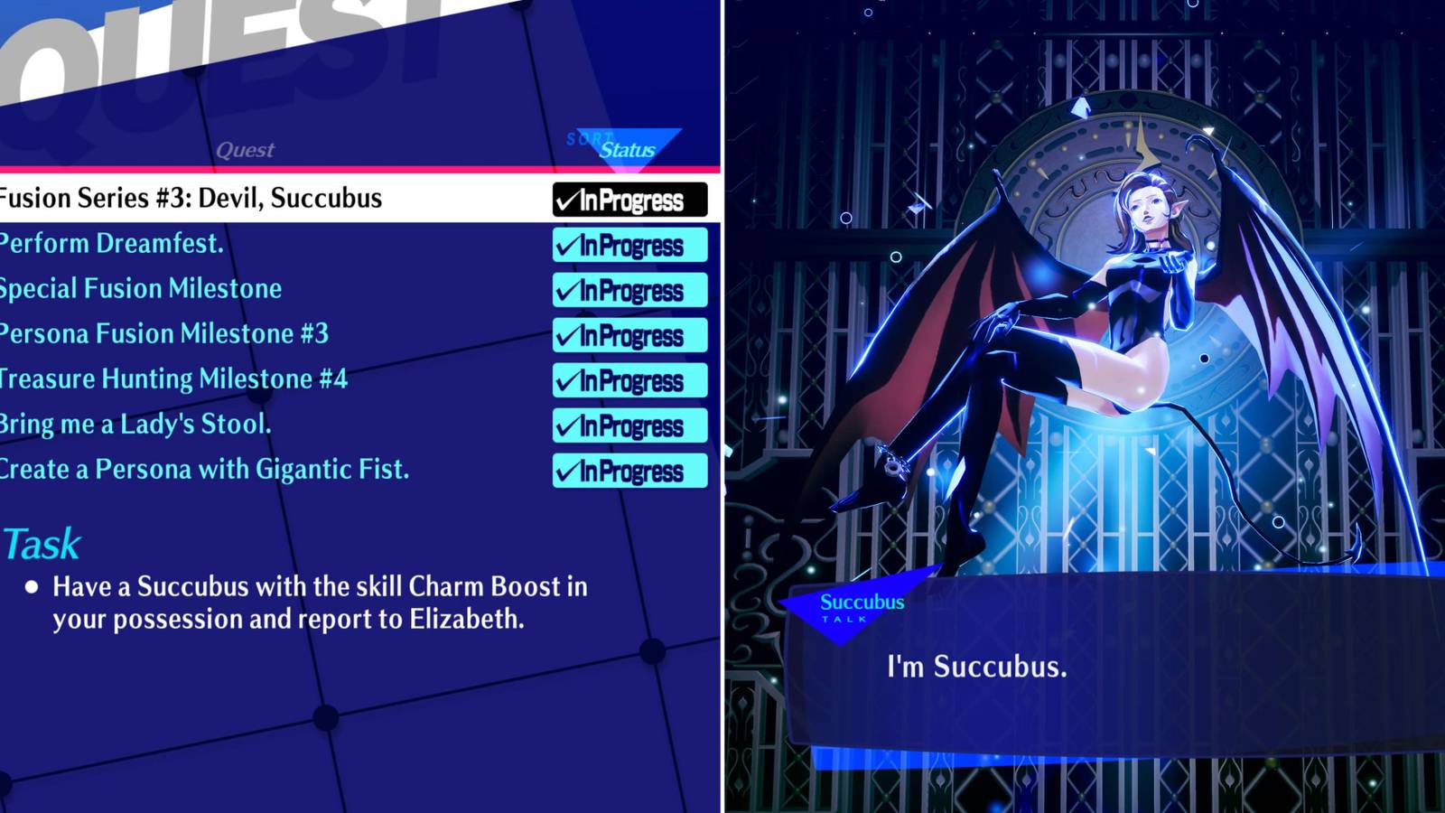 Elizabeth Request 23 In The Menu & Succubus Being Fused