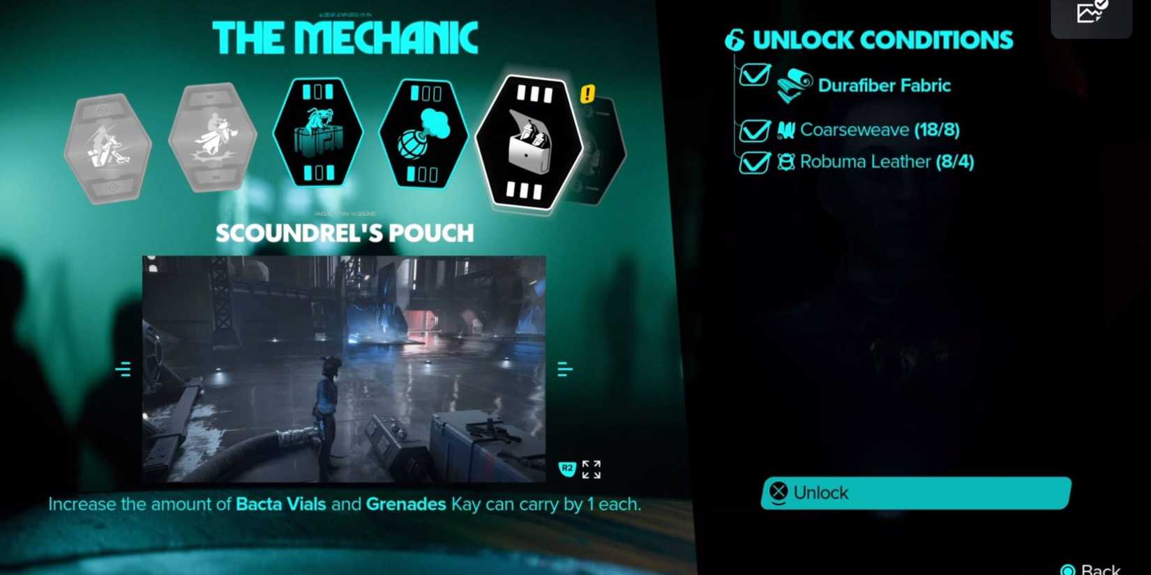 The Scoundrel's Pouch upgrade in Star Wars Outlaws