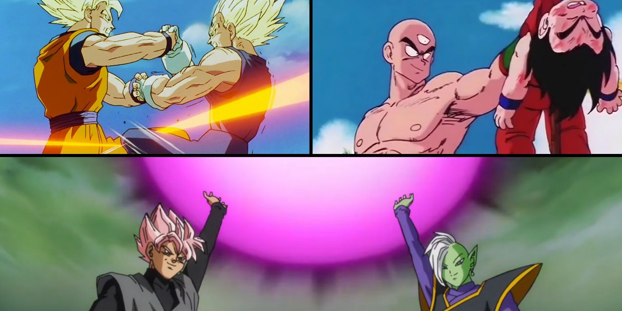 Majin Vegeta, Tenshinhan and Goky Black/Zamasu