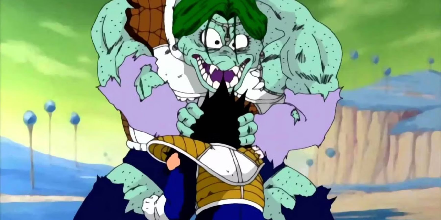 Zarbon crushing Zarbon's head in Dragon Ball