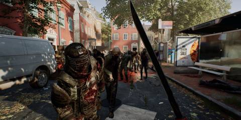 A player uses machete to attack Zombies in Overkill's The Walking Dead
