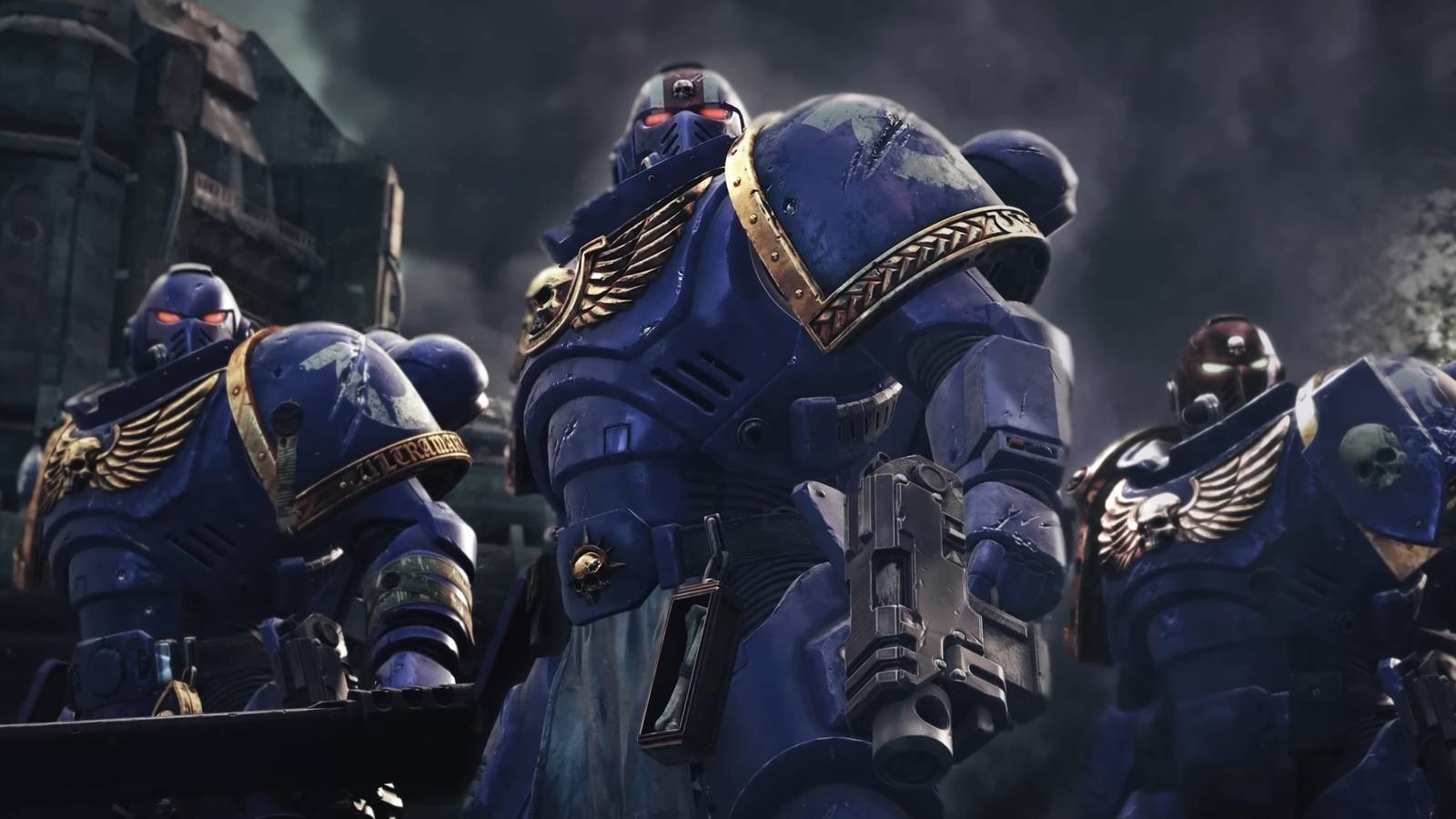 Ultramarines from the Space Marine 2 launch trailer