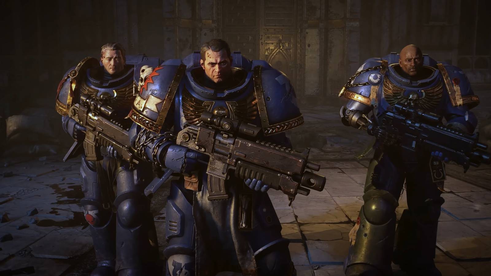 Titus and his squad in Space Marine 2