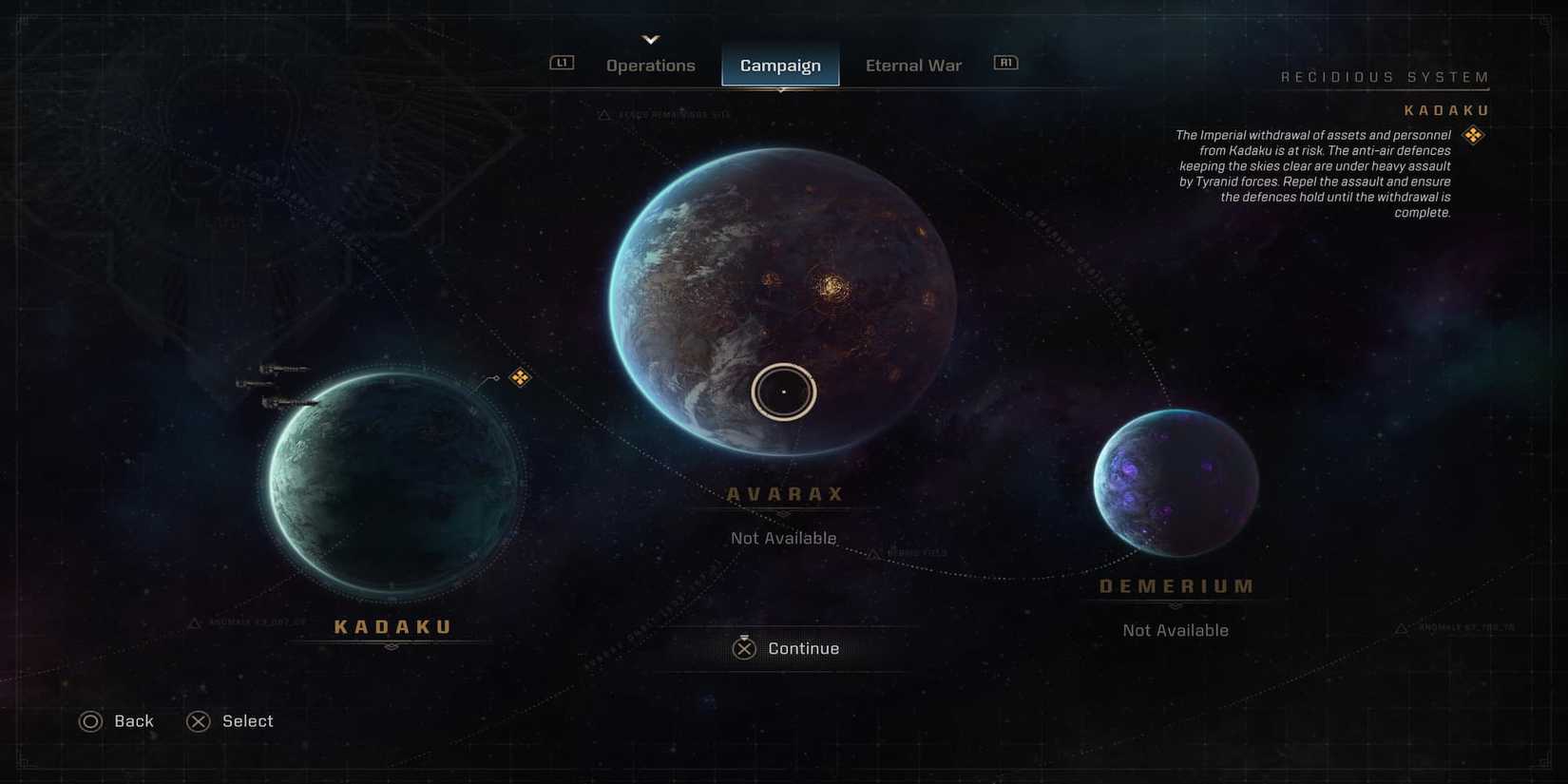 The Campaign Game Mode Menu 