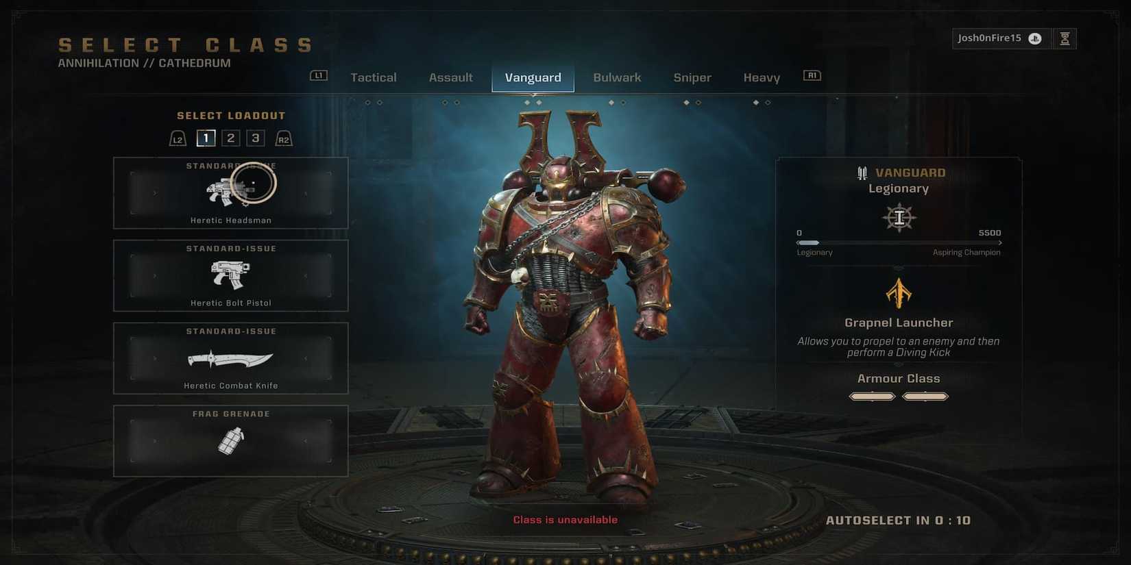 A Khorne Beserker In The Class Menu
