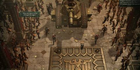 Crowd watching tank drive by