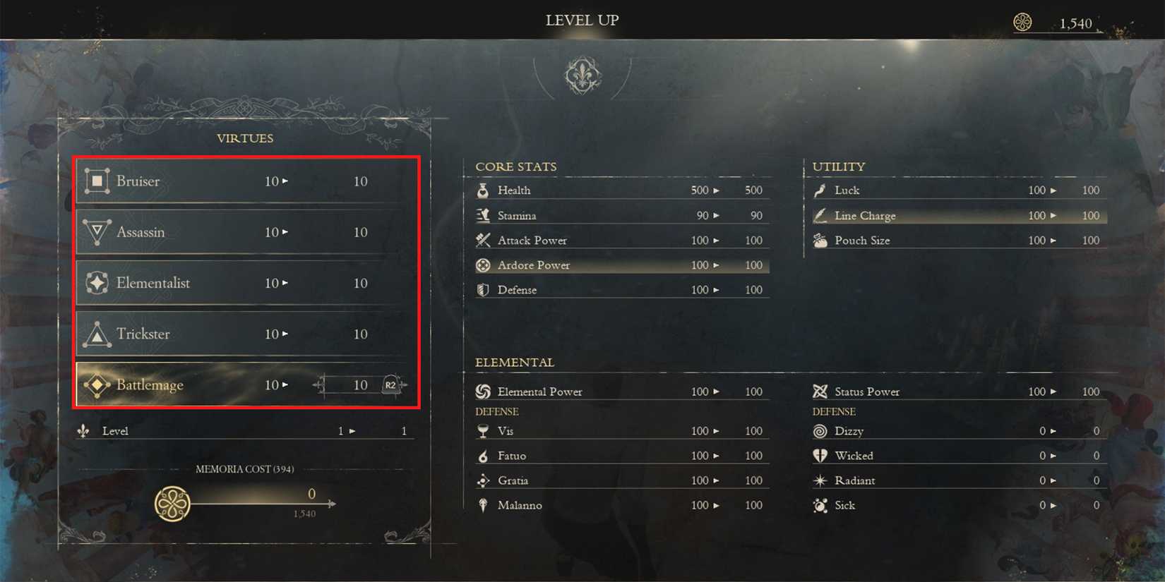 what each stat mean in enotria the last song