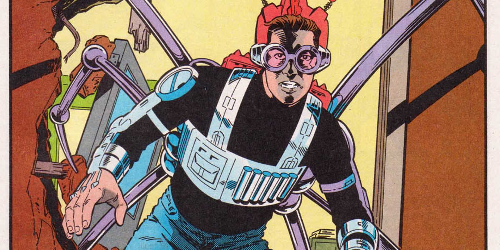 Peter Parker wearing Doc Ock's machine legs