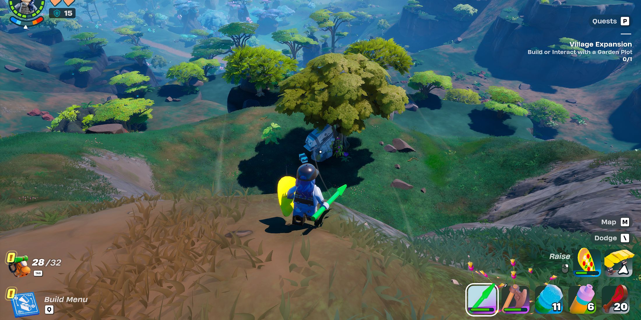 Screenshot showcasing where to find a Llama Island Head in LEGO Fortnite 