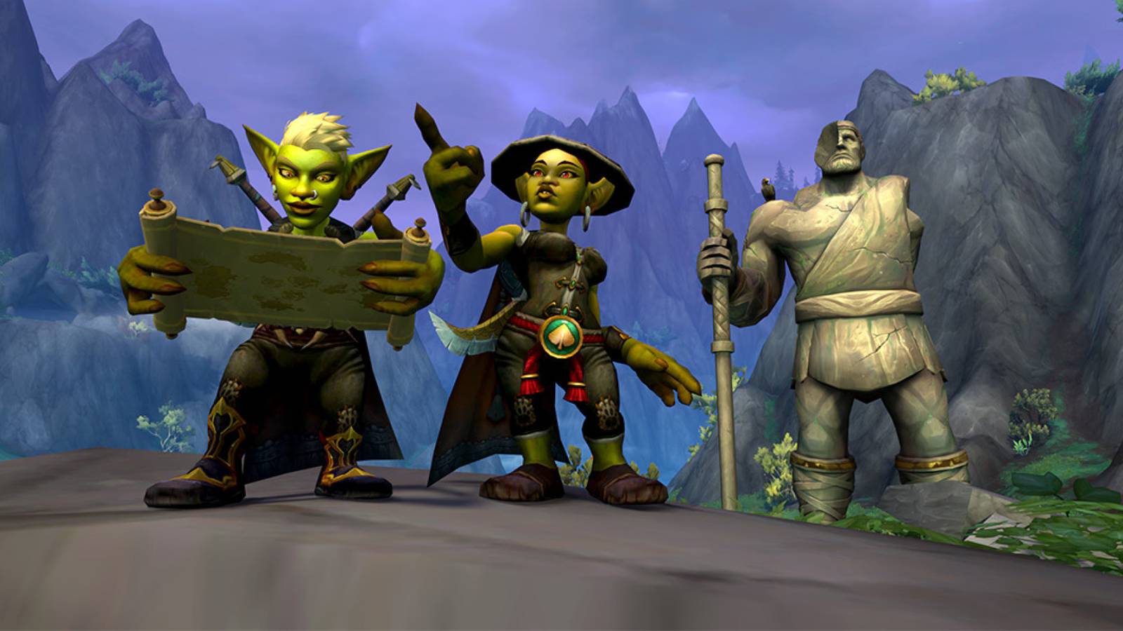 two goblins from wow reading a map