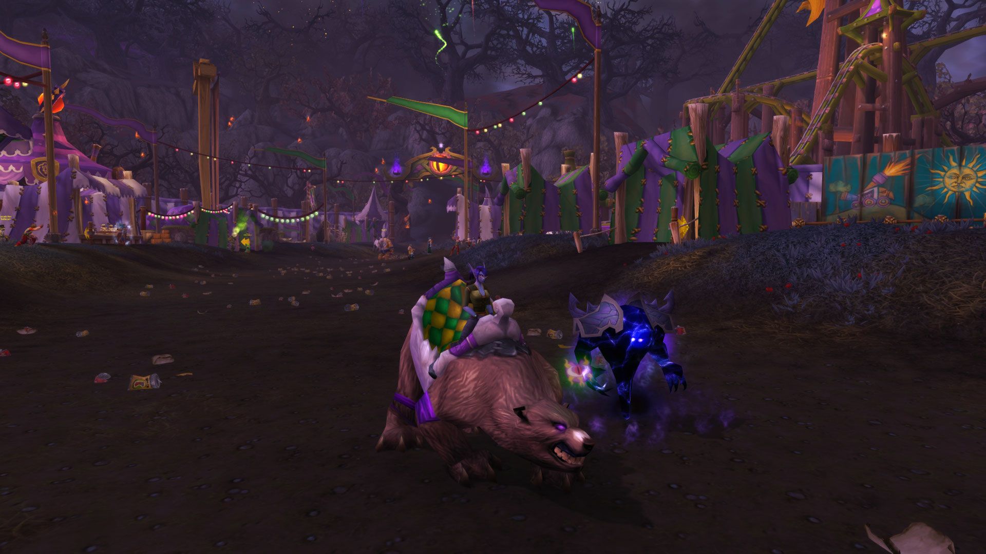 wow the war within player on a darkmoon faire mount