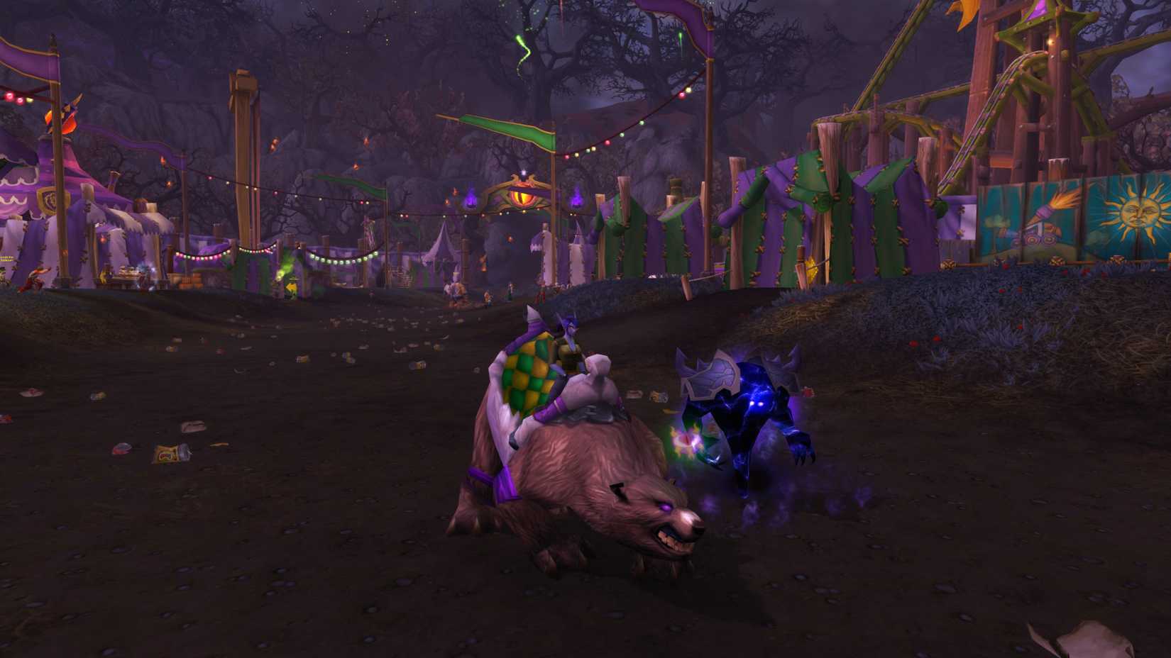 wow the war within player on a darkmoon faire mount