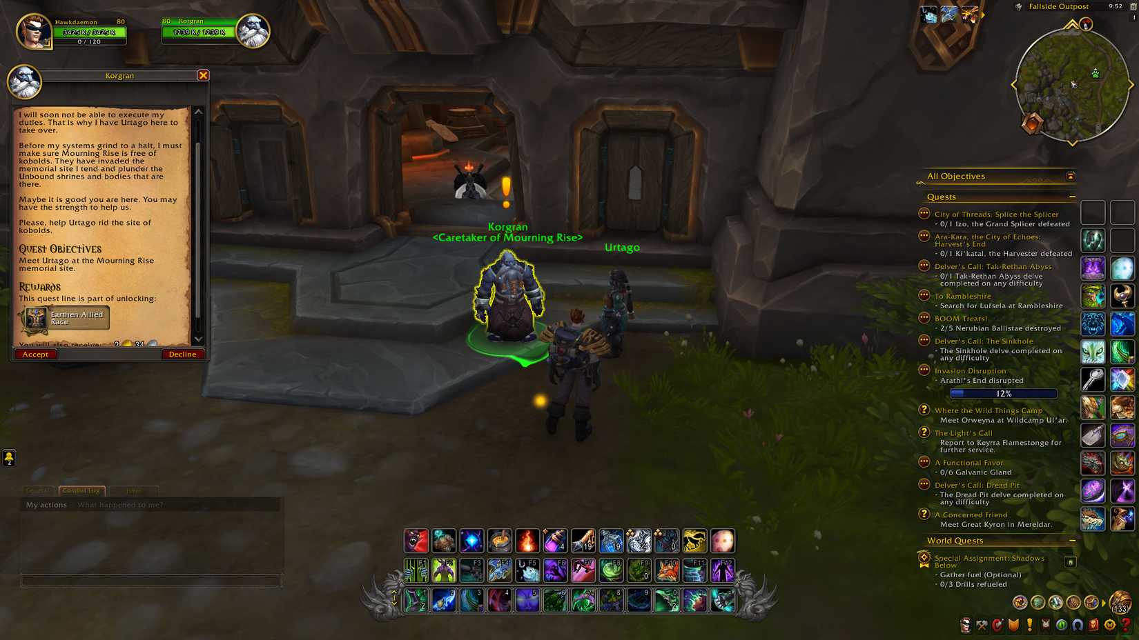 wow the war within first side quest series to unlock earthen