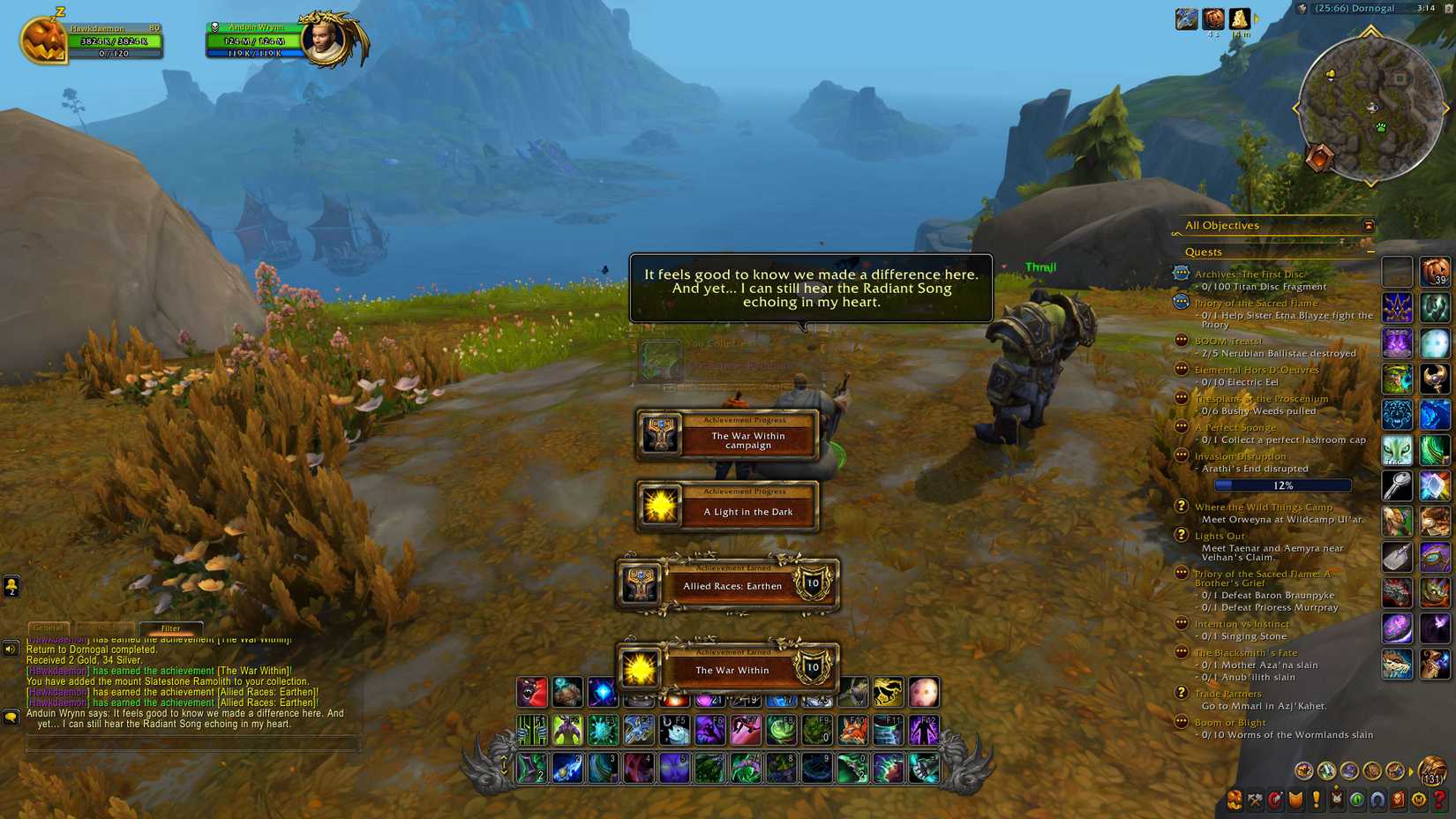 wow the war within unlocking earthen allied race