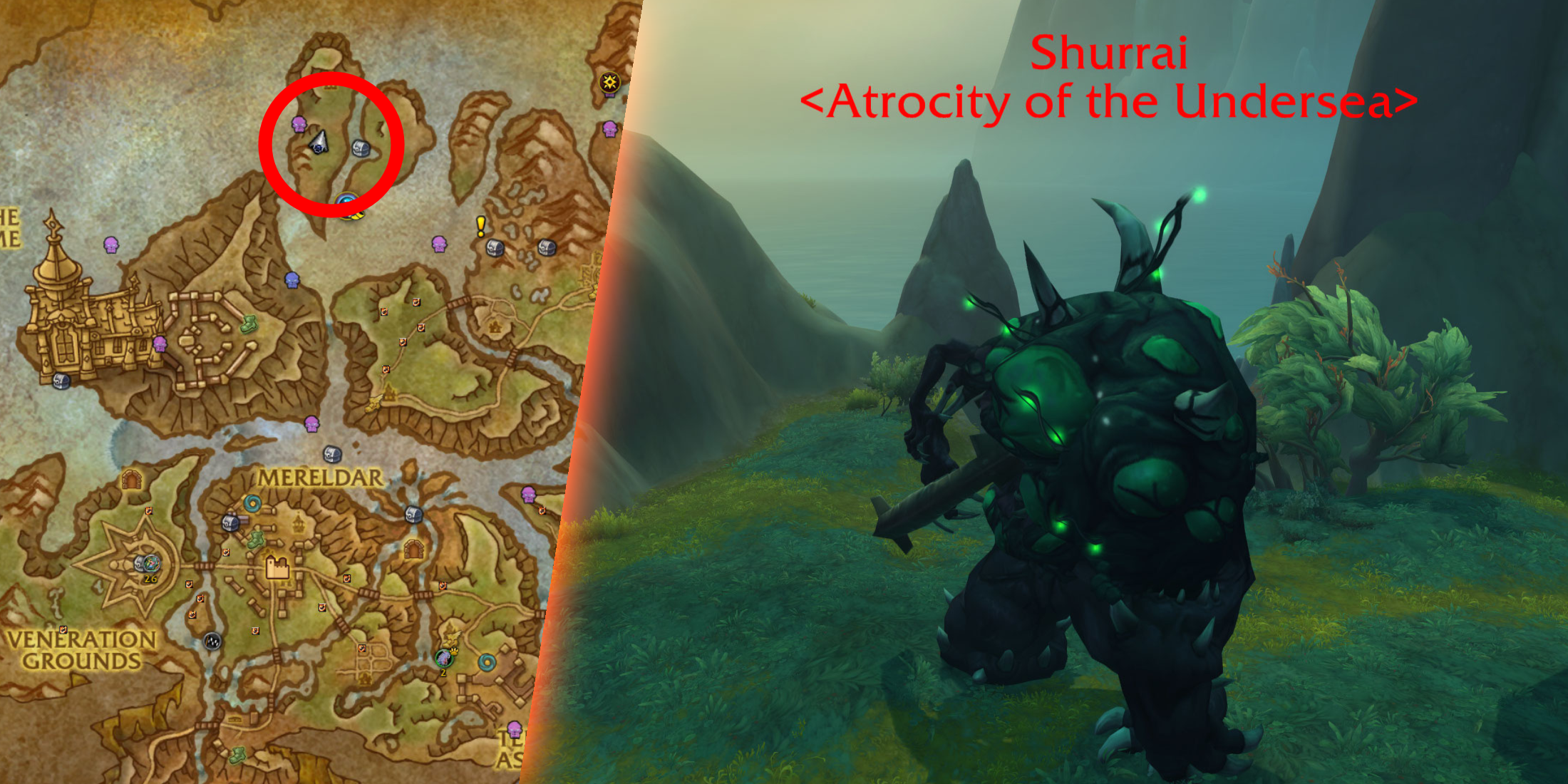 WoW TWW World Bosses Shurrai Atrocity of Underseas Location Hallowfall