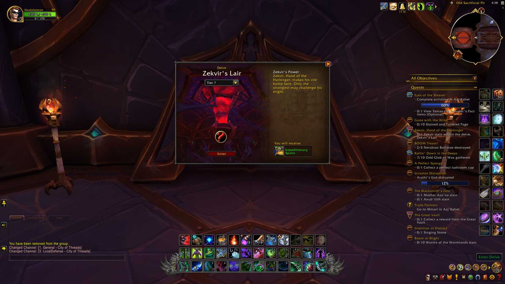 wow the war within - player looking at the entrance to zekvirs lair