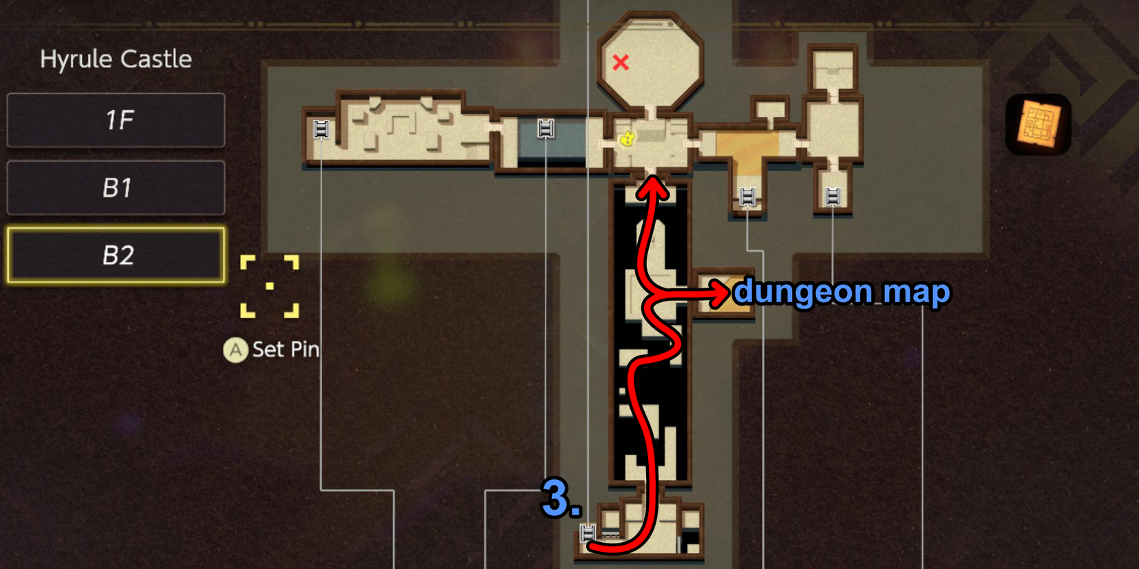 Zelda Echoes of Wisdom Hyrule Castle Map Part Two Dungeon Map Location