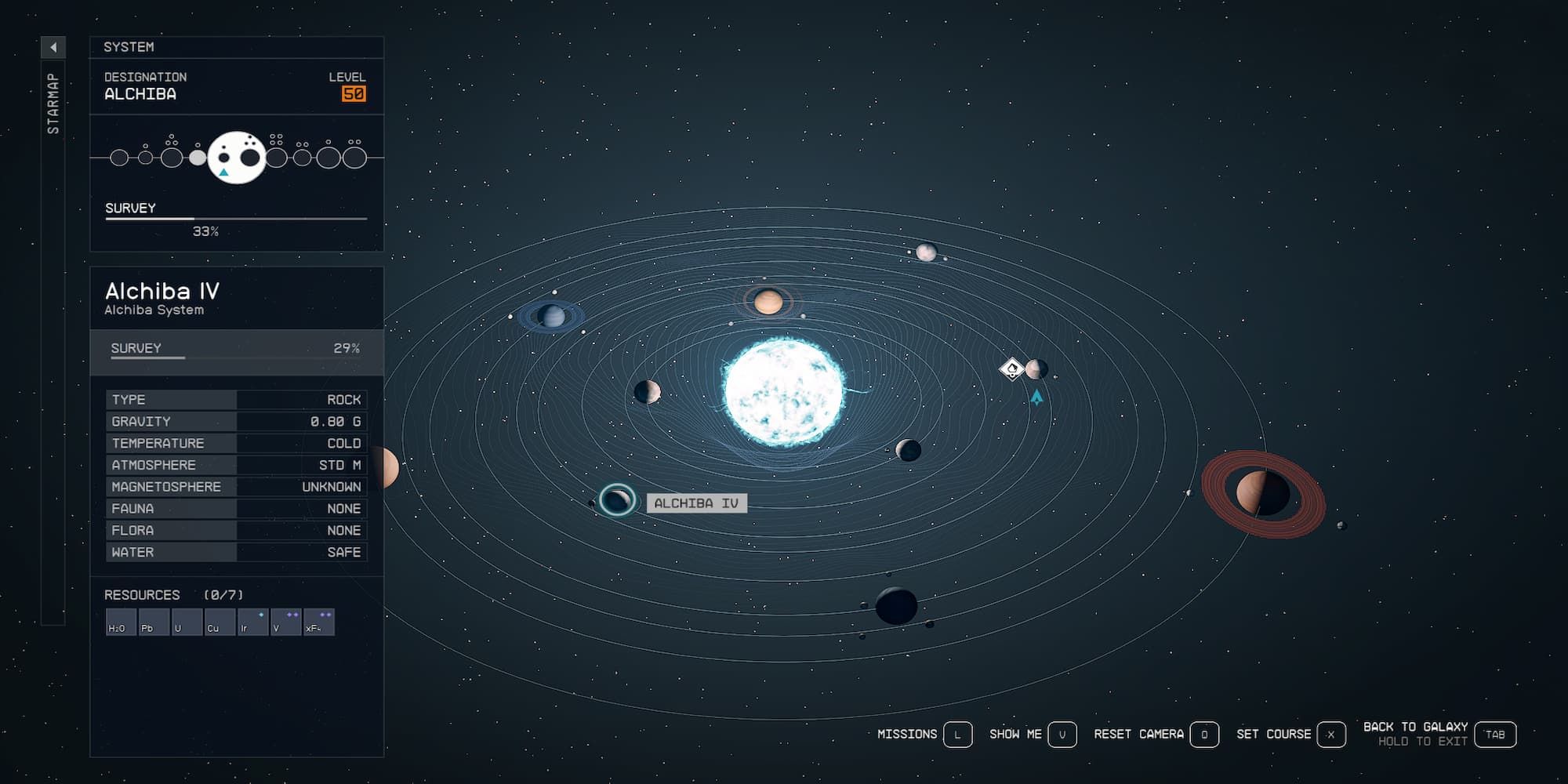 The Alchiba System Star Map 