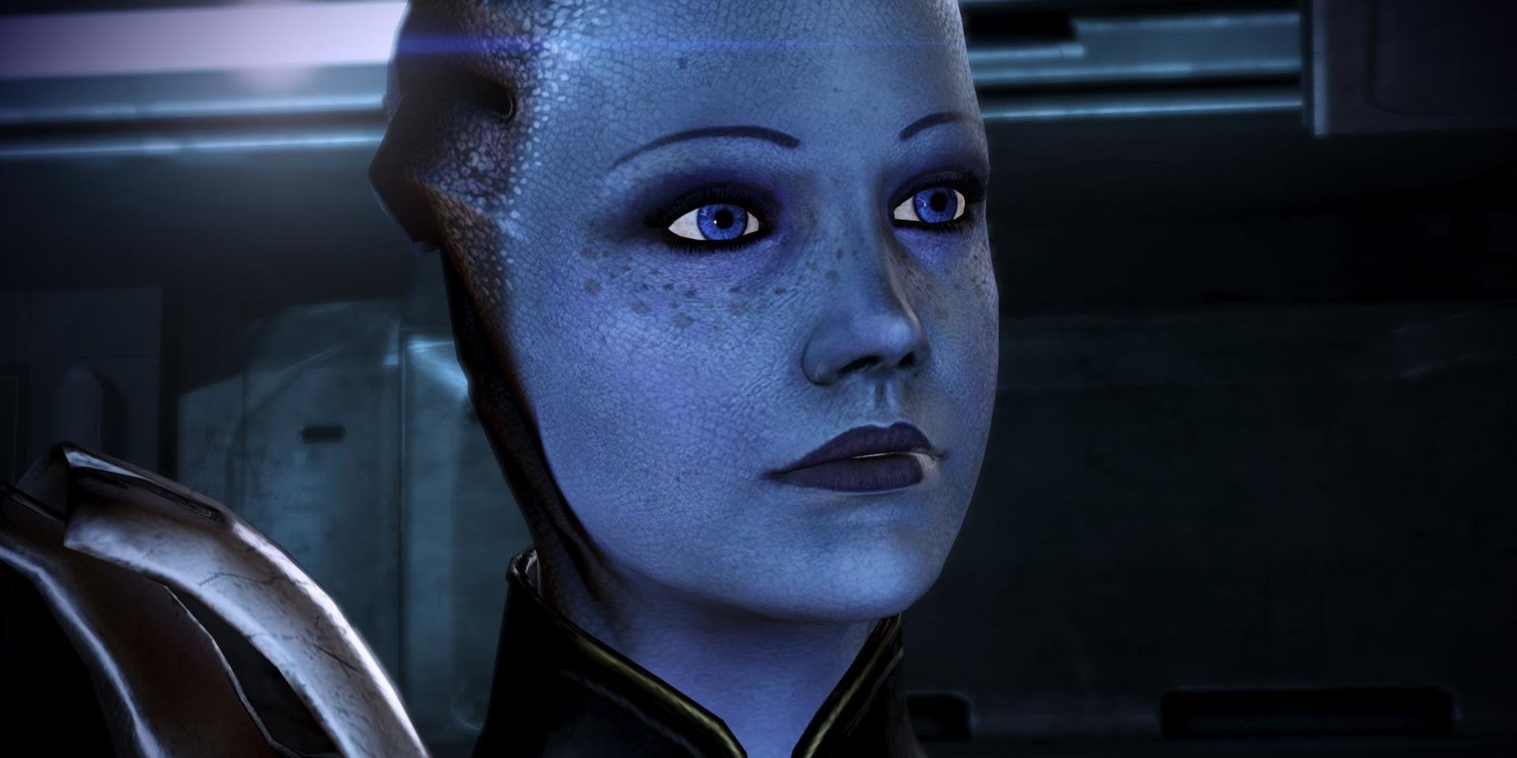 An image of Liara T'Soni from the Mass Effect series