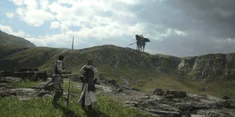 Odin standing on a hill in FF16