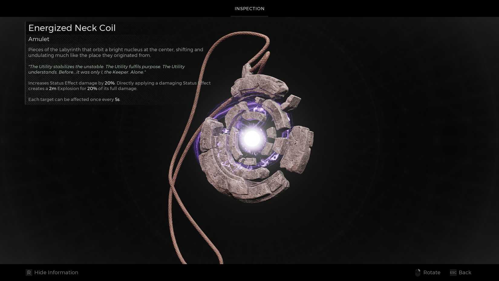 Energized Neck Coil's item description in Remnant 2