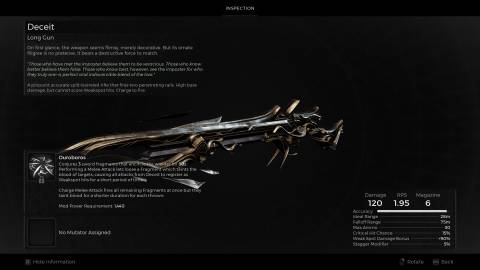 Deceit's stats and description in Remnant 2
