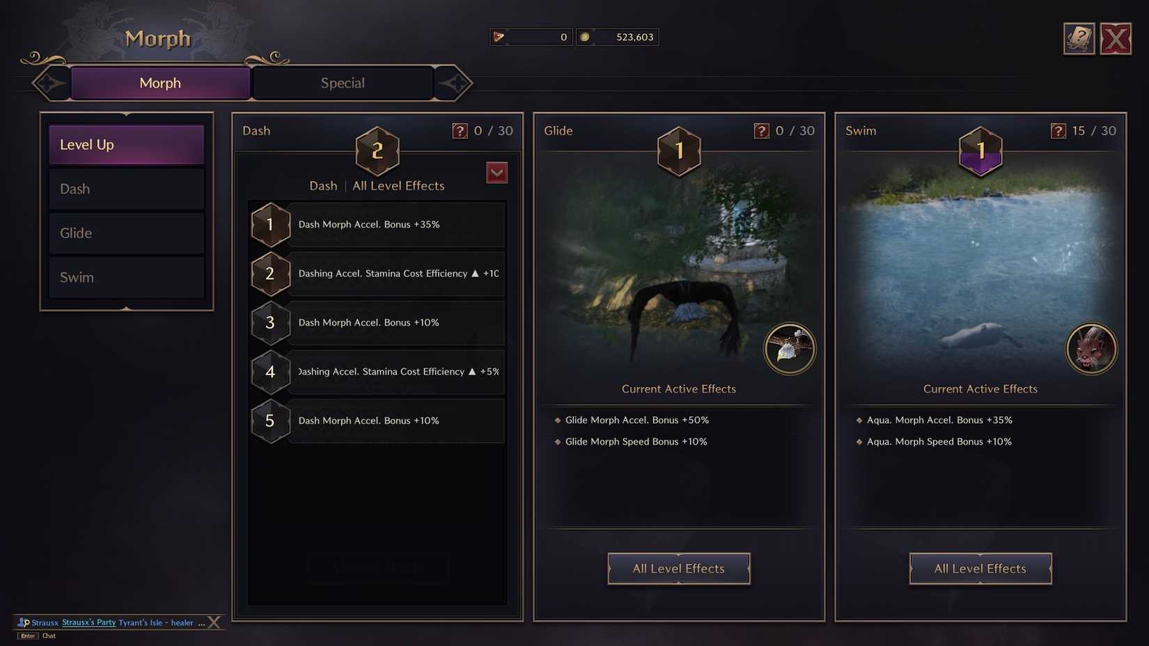 Morph level sheet in Throne and Liberty