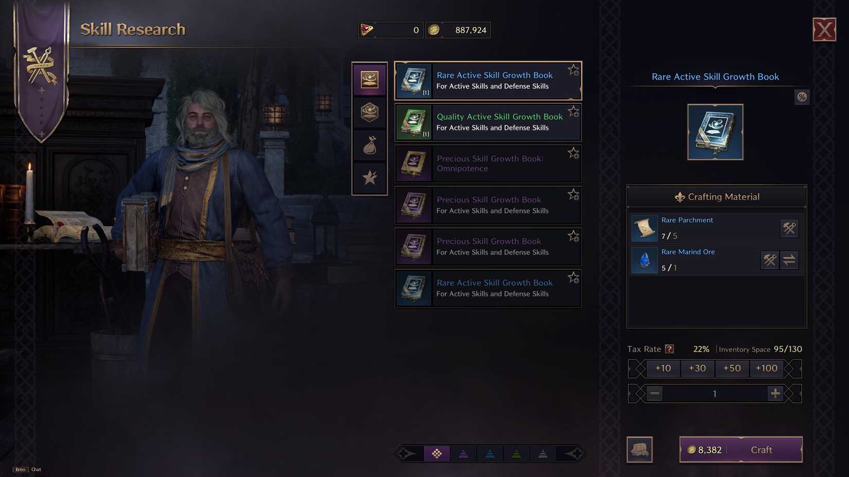 Crafting an Active Skill Growth Book in Throne and Liberty