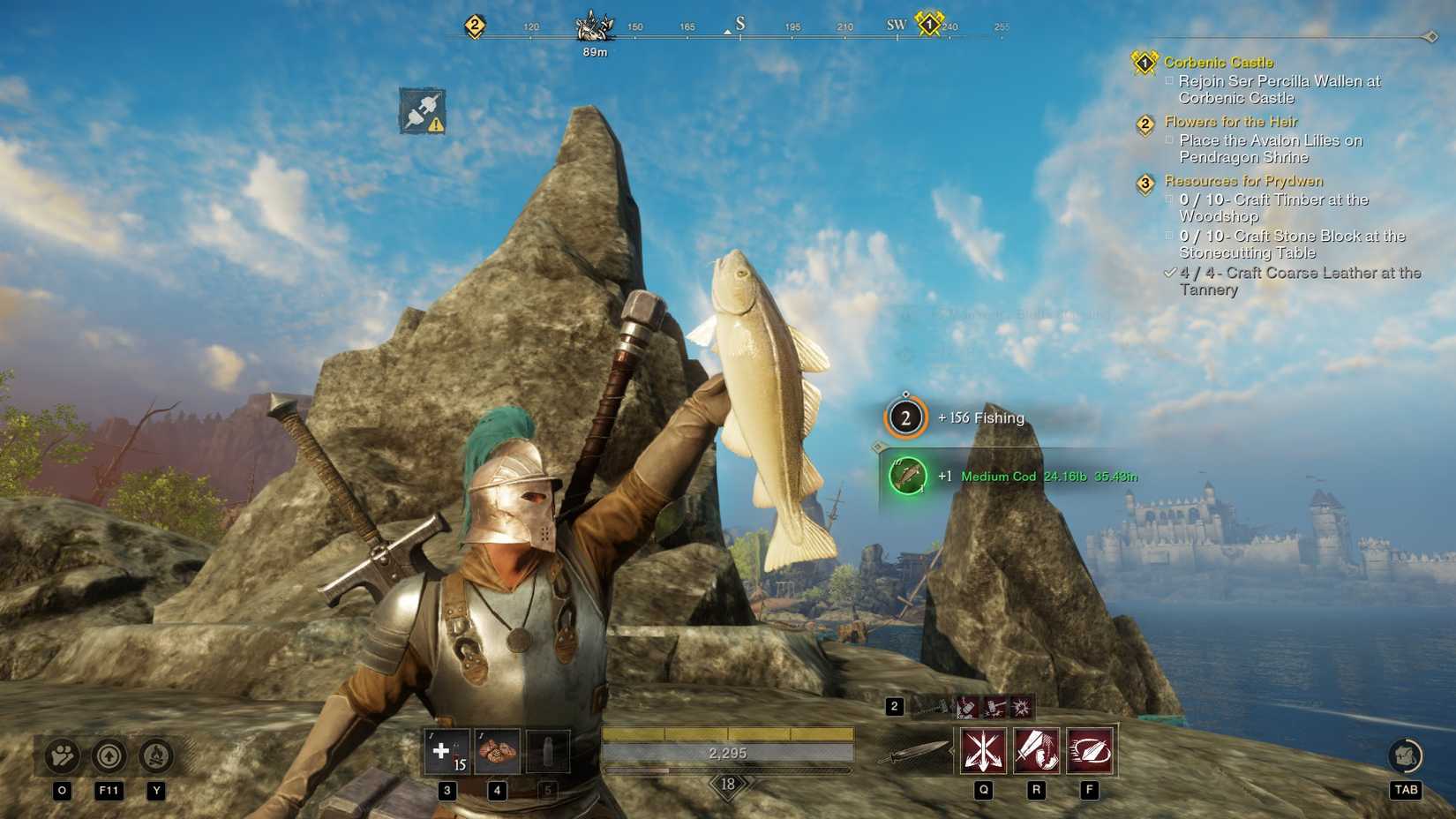A caught fish in New World Aeternum