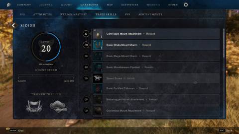 Riding Skill milestones in New World: Aeternum