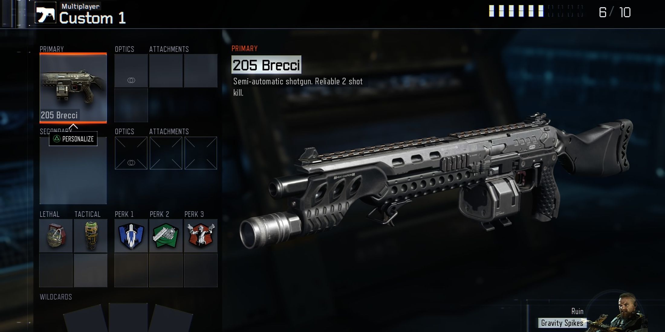 Screenshot showcasing the 205 Brecci Black Ops 3 